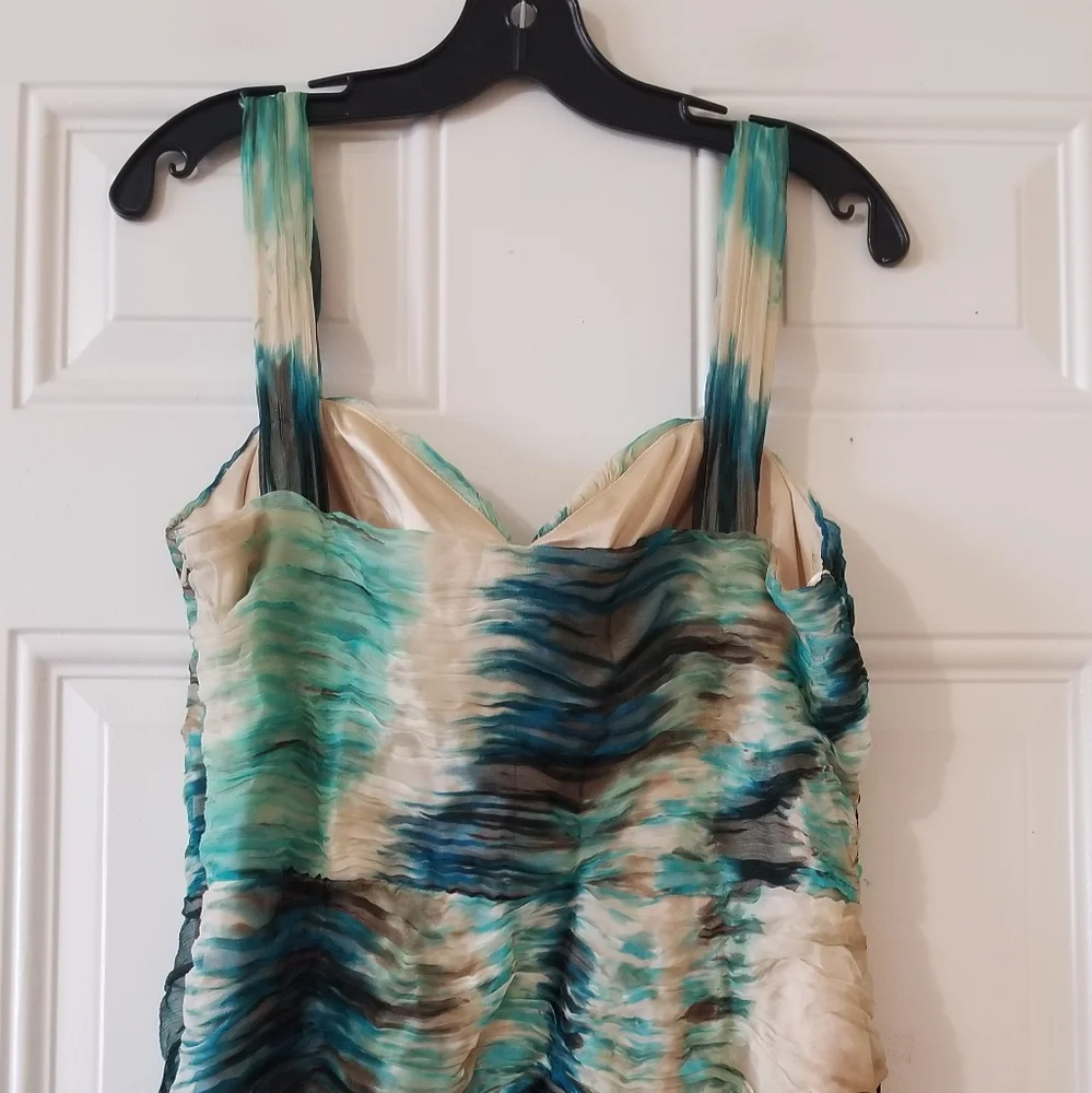 Marsoni 100% Silk Sleeveless Pleated  Dress Sz 14
